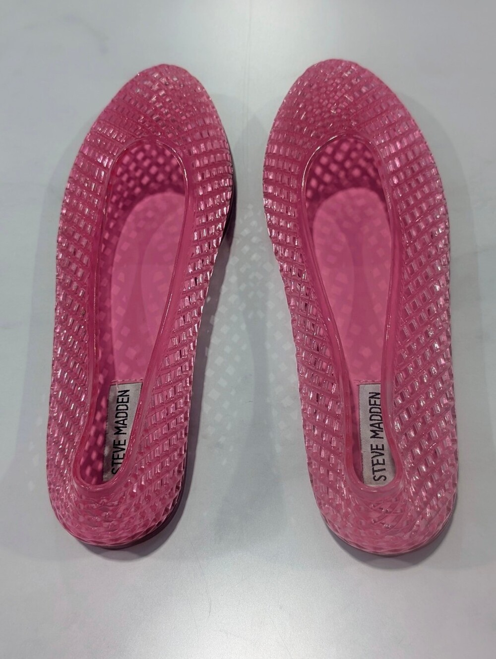 Steve Madden Pink Jelly Lattice Ballet Flats
